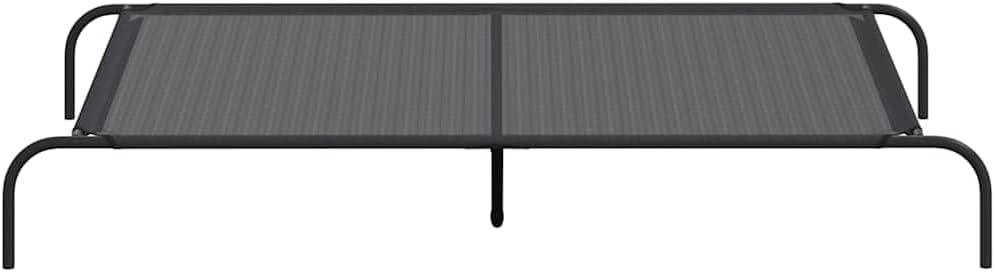 vidaXL Elevated Dog Bed Black 59,1" x35,4 x7,9 Textilene and Steel, Raised Dog Bed, Outdoor Dog Bed, Cooling Dog Bed, Dog Bed, pet Bed