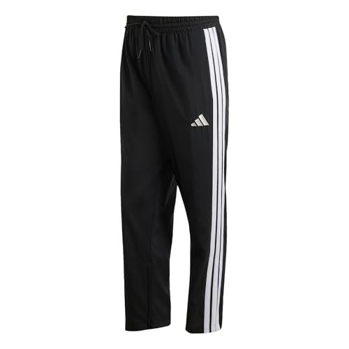 adidas Herren Essential Three Stripes Stanford Pant Open Hem, Black/White, L