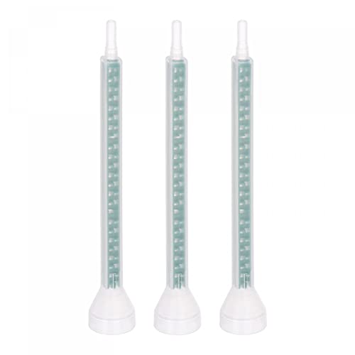 sourcing map 3 Pcs Époxy Tubes Mélangeur statique, 5,08 pouces Plastique Résine Mélange Buse Ronde Connecteur pour AB Colle Adhésif Pistolet Applicateur 400ml Cartouches, Vert