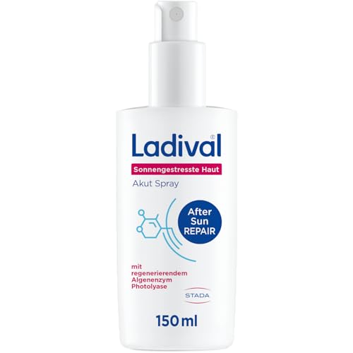 Ladival Sonnengestresste Haut Akut Spray After Sun Repair für den Körper regeneriert mit Photolyase feuchtigkeitsspendend und kühlend mit Panthenol und Vitamin E 150ml