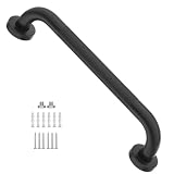 Munzong Black Shower Grab Bar, w/Anti-Slip Knurled Grip 16 Inch