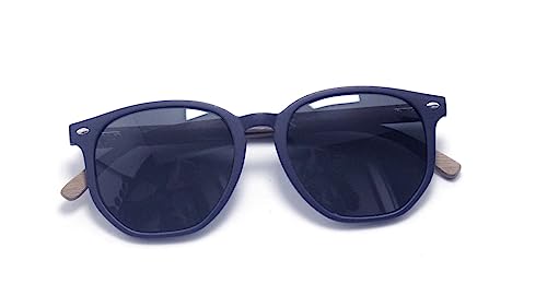 Óculos De Sol Unissex Redondo Lentes Polarizada ho-1882(Azul-Escuro)