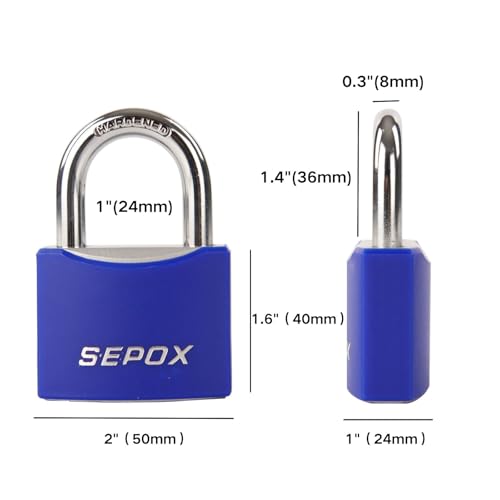 SEPOX 2Pack Cadenas de Bici 6FT + Candado de Seguridad miniatura 2