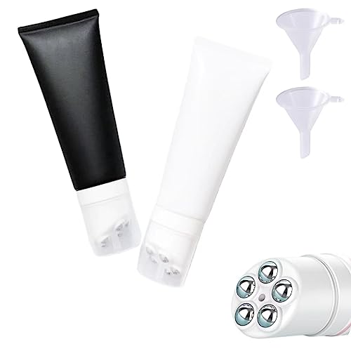 Sunscreen Roller Applicator,2Pack Refillable Rolling Applicator,Family Travel Size, Holds 200ml of Sunscreen or Lotion