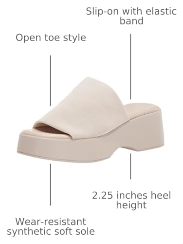 Image of Womens Wedge SIides Sandals Platform Open Toe Slip On Elastic Band Wedges Shoes