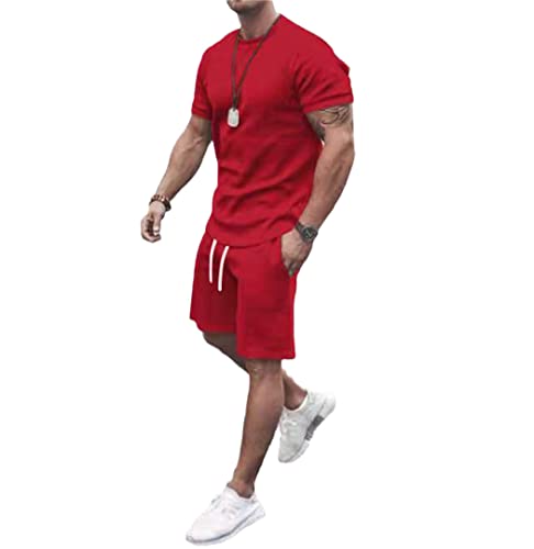 Ensemble 2 pièces homme t-shirt surdimensionné contre la chaleur vêtement ample couleur unie
