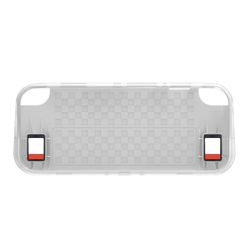 Funda para consola de juegos Nintendo Switch OLED, funda de TPU con agarre ergonómico, funda protectora para NS Switch OLED 2021, absorción de golpes, 2 ranuras para tarjetas (gris)