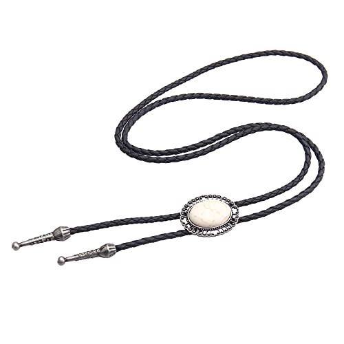 Image of Jeilwiy Bolo Tie for Men Western Cowboy Tie Necklace Gold Bolo Tie Leather Necktie Halloween Tie Accessories for Women