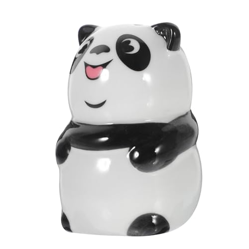 PRETYZOOM Panda Shaped Ceramic Seasoning Shaker Cute Pepper Jar for Spices Kitchen Dispenser for Salt and Seasoning Unique Panda Design for Home and Dining