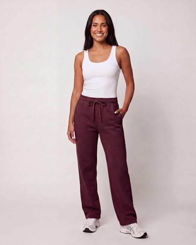 Image of Real Essentials 3 Pack: Women's Relaxed Fit Fleece Open Bottom Sweatpants - Casual Athleisure (Available in Plus)