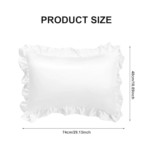 Ruffle Pillow Cases 2 PCS White, Elegant Victorian Ruffle Bedding Pillowcovers with Frilly Trim, Decorative Pillow Shams for Girls Bedroom - Cosy Home Interiors Ruffle Pillow Cases 2 PCS White, Elegant Victorian Ruffle Bedding Pillowcovers with Frilly Trim, Decorative Pillow Shams for Girls Bedroom - Image 2