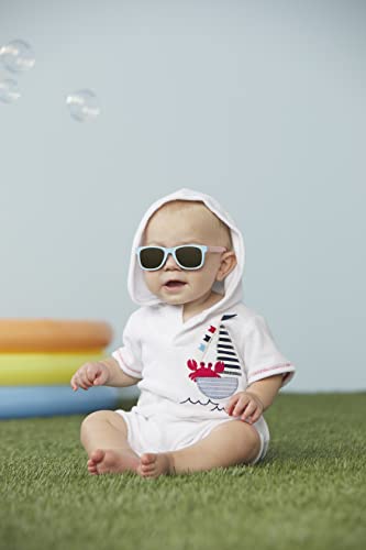 Mud Pie baby boys Sunglasses Mud Pie Sunglasses with Strap Set, Clear Blue, 0-2 Years US3
