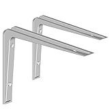 DIY Element System Wandkonsole Alido – leichte funktionelle Metall-Konsole für diverse Anwendungen, ideal für Wandregale – 155 x 220 mm, Weiß, 2 Stück