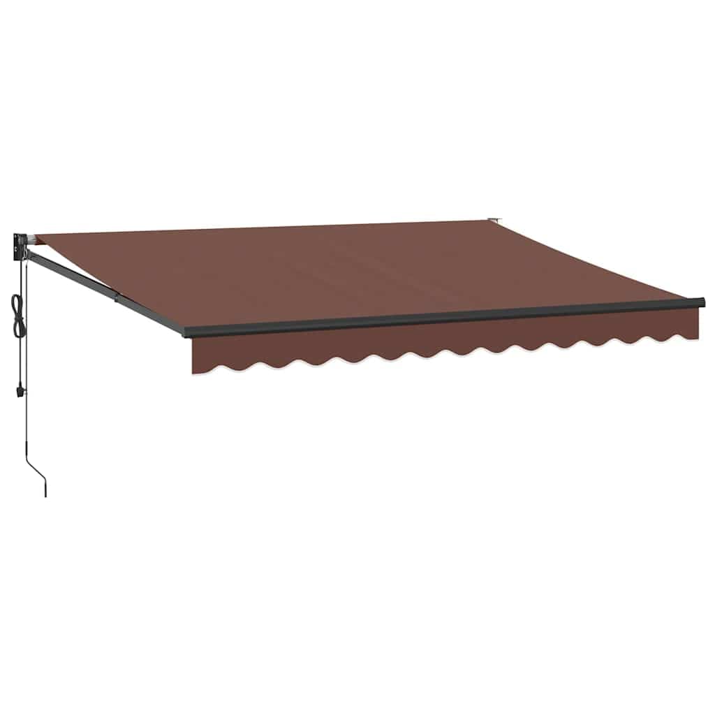 Brokky Toldo Motorizado 3.5 x 2.5 m Toldo Articulado Eléctrico con Mando a Distancia para Terraza, Jardín-Marrón-3.5 x 2.5 m-Marco Antracita