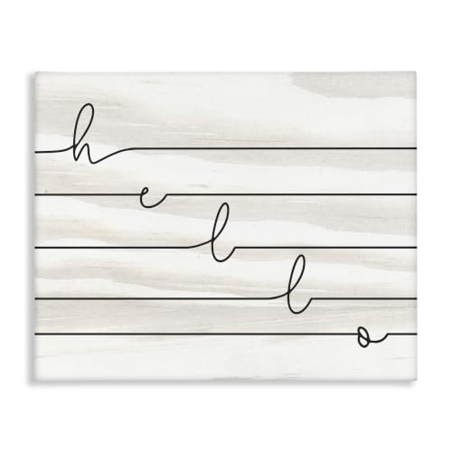 Stupell Industries Hello Greeting Striped, 16 x 20 Inch Canvas Wall Art