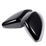 AstraDepot Compatible with 13-17 2018 2019 2020 VW Golf 7 MK7 R GTI GTD Hatchback/Estate Rearview Side Mirror Housing Cover Shape Cap 2pcs (Glossy Black)