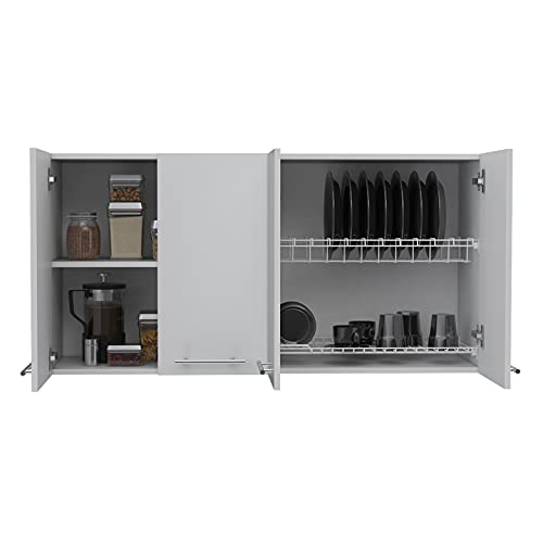 FM FURNITURE Sitka Wall Cabinet with Two Spacious Divisions, 4-Doors