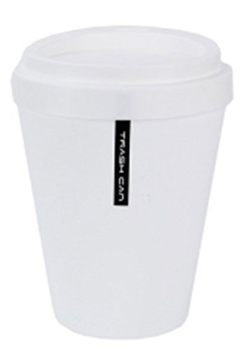 Black Temptation Plastic Desktop Trash Can Waste Can with Lid Car Garbage Can Office Waste Bin # 14, White