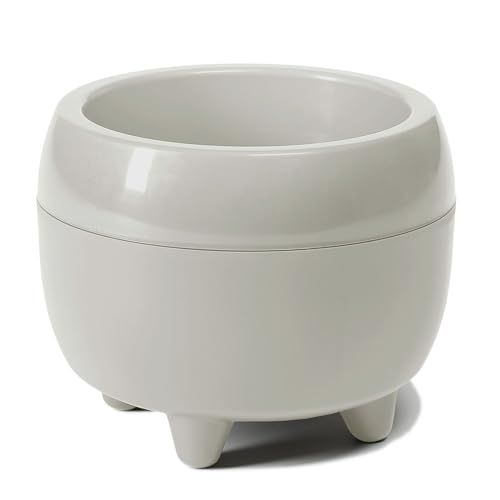 LAMELA Pflanzgefäß mit stilvollen Füßen – Beigefarbener Blumentopf mit wasserablauf – Rund Ø 23 cm, 3L – Pflanztopf für Innen & Außen, Beige