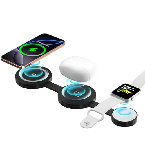 Caricatore Wireless Pieghevole 3 in 1, Supporto di Ricarica Magnetico