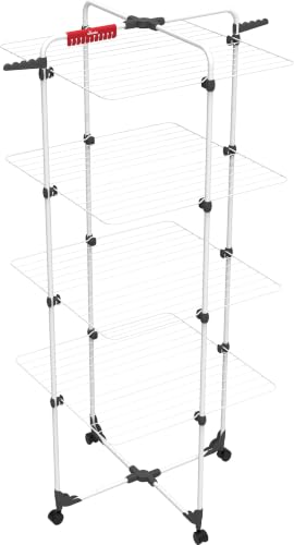 Vileda Mixer 4 Turmwäscheständer, 4 Ebenen, 40m Leinenlänge, Stahl
