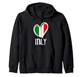 bandiera patriottica italiana cuore grafica italia italia ragazze bambini felpa con cappuccio