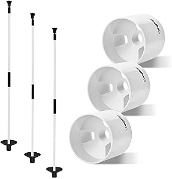 KINGTOP Golf Hole Cup Flagpole Set for Practice Putting Green, 4 Putting Cup Fit PGA | LPGA | USGA Regulations, 2-Section Flag Stick Design, 3 Feet, 3-Pack