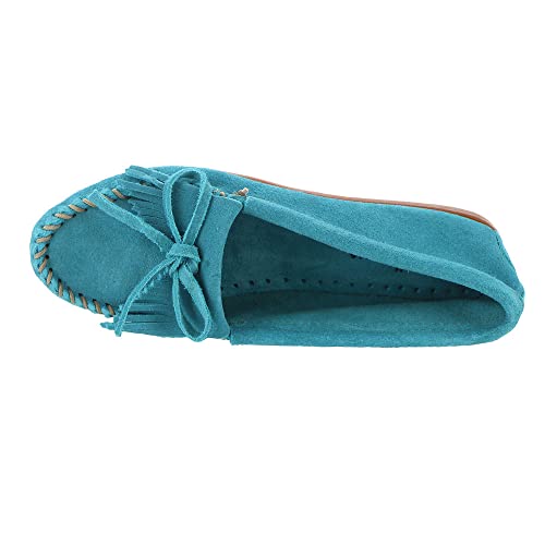 Minnetonka Kilty MOC Womens Slip On 7.5 M US TurquoiseSuede2