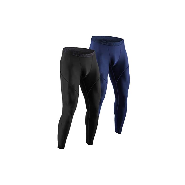 DEVOPS 2 or 3 Pack Men’s Thermal Compression Pants, Athletic Leggings Base Layer Bottoms