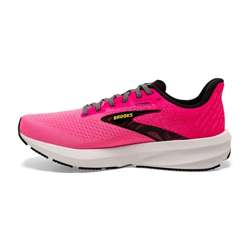 Brooks Women’s Launch 10 Neutral Running Shoe - Pink Glo/Black/White - 7 Medium