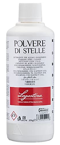 Lagostina Nettoyant Inox Poudre des Etoiles 350 g, Nettoie parfaitement les ustensiles de cuisine, les casseroles, poêles et cuves en inox d’autocuiseurs cocotte-minute 090900000003