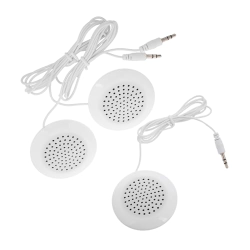 HOMSFOU 3 Piezas Altavoz Portátil Mini con Cable para Almohada Altavoz Estéreo para Cama Oficina y Diseño Retro Blanco para Relajación y Sueño