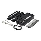Milageto 5 String Bass Pickups DIY Kit Double Coil Pickup Prewired Sturdy Lightweight DIY Guitar Pickup Kit Electric Bass Replacement