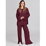 ANRABESS Womens 2 Piece Outfits Oversized Knit Sweater Set Wide Leg Pant Cozy Lounge Matching Pajama Sets 2025 Trendy Clothes - Image 2