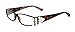 The Pizzazz, Rectangular Women Bling Reading Glasses Adorned with Clear Swarovski Crystals +1.25 +1.50 +1.75 +2.00 +2.25 +2.50 +2.75 +3.00 Brown Frame. NY Fifth Avenue.