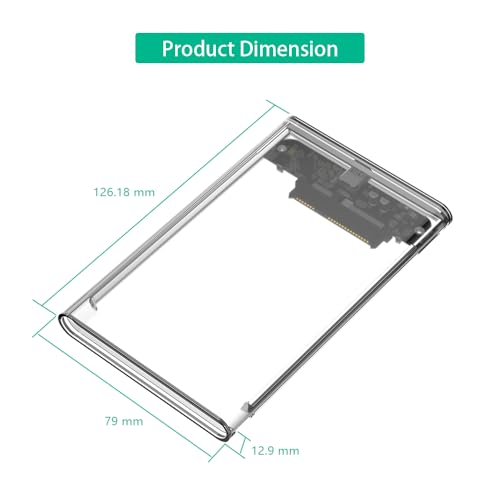 Caja externa para disco duro SATA 2.5" con USB C 3.1 miniatura 5