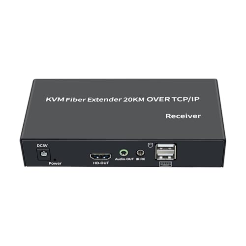 KVM extensor de fibra óptica receptor RX HDMI USB cable SC para conmutador PC 20km