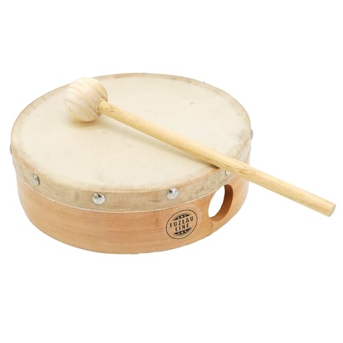 Fuzeau - Tambourin Bois Peau Naturelle - Ø15 cm - Sans Cymbalette - Avec 1 Mailloche - Son Authentique Et Clair - Ultra Léger - Initiation Rythmique Ludique - Dès 4...