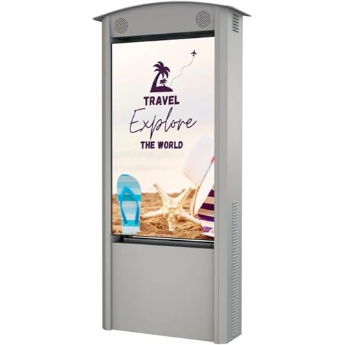 Image of Peerless - KOP55XHB2-SA - Dual-Sided Smart City Kiosk with (2) 55 Xtreme High Bright Outdoor Displays - 55 - Stainless