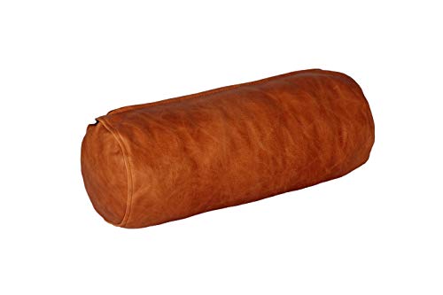 LL Leather Lovers Round Cervical Roll Cylinder Bolster Pillow Cover | Ergonomically Designed for Head, Neck, Back, and Legs, Ideal for Spine and Neck Support, 7x20 Inches, Rusk Artical Pack of 1