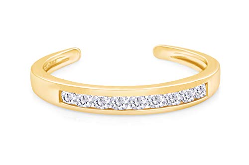 Affy MNO-CMT206-YG-CZ Round Cut White Cubic Zirconia Channel Set 10K Yellow Gold Womens Adjustable Toe Ring cover