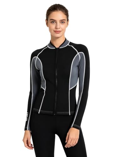 JanJean Chaqueta de traje de neopreno para mujer 1.7mm ajuste ceñido