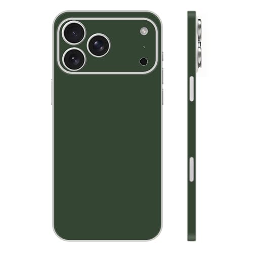 Película protectora de vinilo de alta gama para iPhone 17 Pro Max acabado verde oscuro