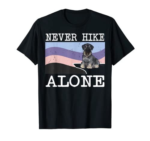 Never Hike Alone Cesky Terrier Dog Hiking T-Shirt