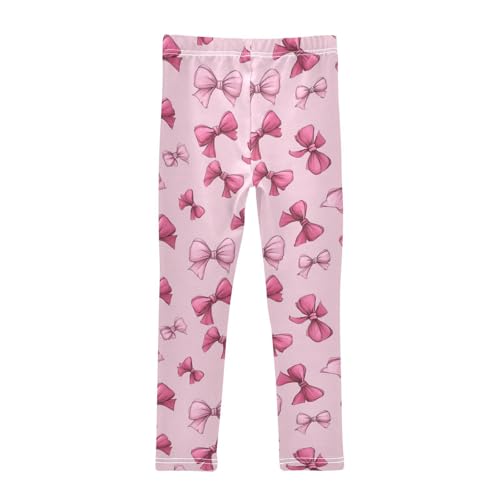 Girls Leggings Pink Bows Printed Soft Toddler Leggings for Girls Kids Pants Size 4T-10T2