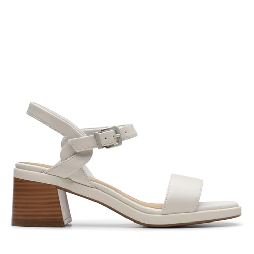 Clarks Clarks Women's Jaylan Ray Sandal, Off White Lea, 8.5 US