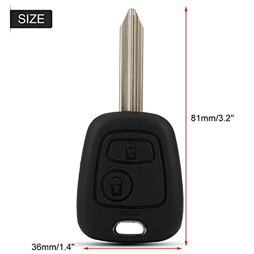 Remote Key, Key Fob, Dioche 2 Buttons Car Remote Key Fob 433Mhz for Saxo Berlingo, Black - Image 4