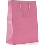 Vibrant Solid Glossy Medium Bag - 9.5'H x 7.75'W x 4.5' (1 Pc.) - Sturdy, Eye-Catching & Eco-Friendly - Ideal for Events, Celebrations & Gifting, New Pink