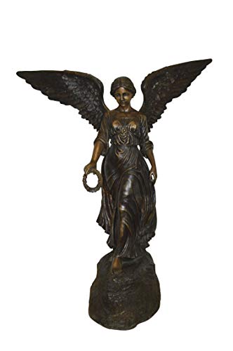Estatua de Ángel de Bronce Tamaño Real en Roca