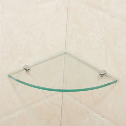 Estantería de baño de vidrio y estante esquinero triangular de pared para ducha y lavabo 8